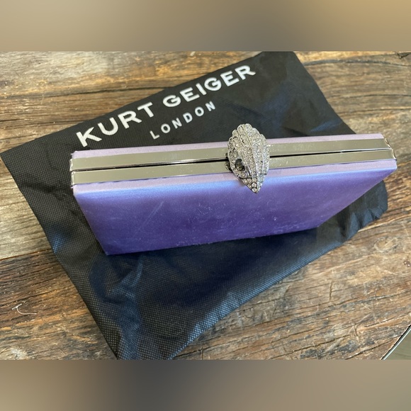 KURT GEIGER LONDON- Kensington Frame Clutch/Crossbody Satin Bag- NWT w/Dust Bag - Picture 4 of 13